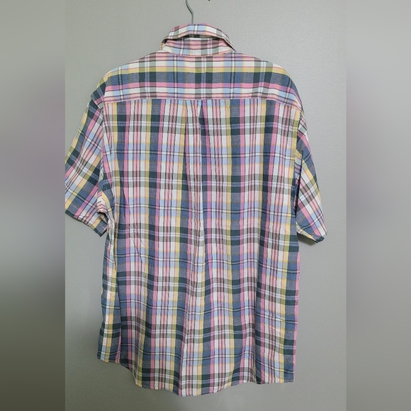 Men's Brooks Brothers Plaid Short Sleeve Button Down Shirt EUC L - Picture 3 of 3